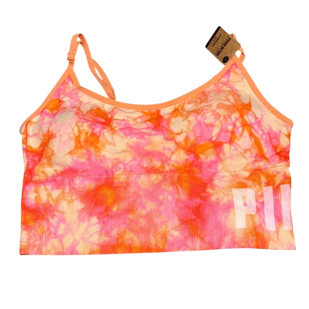Pink Victoria's Secret Active Seamless Sports Bra Orange Pink Tie Dye Small NWT